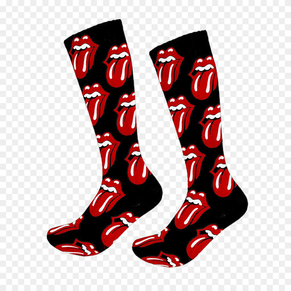 Double Tap To Zoom Rolling Stones Tongue, Clothing, Hosiery, Sock Png Image