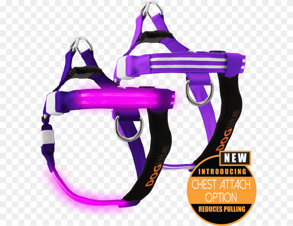 Double Trouble Led Dog Harness Pet Harness, Purple Png Image