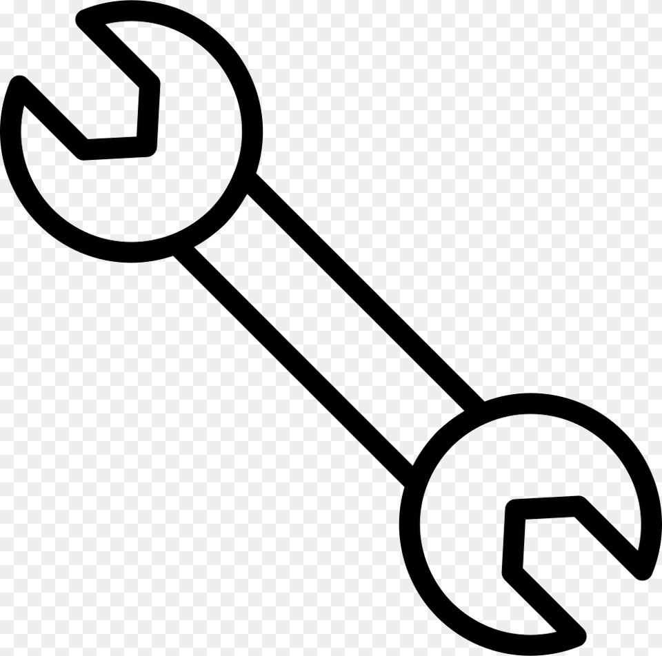 Double Wrench Outline Comments Wrench Outline, Smoke Pipe Png Image
