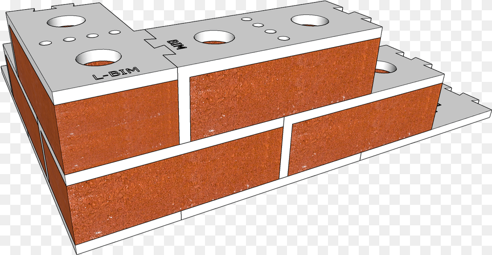 Double Wythe Wall With Corners, Brick Png