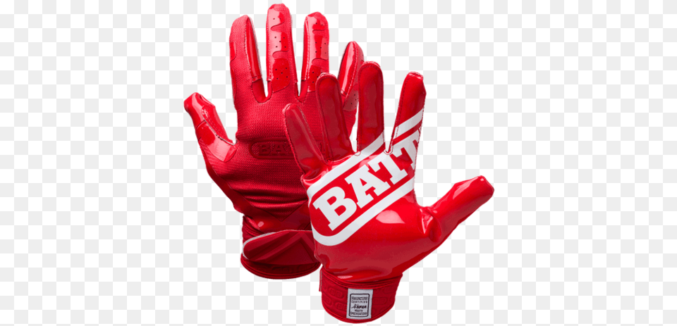 Doublethreat Red Adult Football Receiver Gloves Football Gloves Battle White And Gold, Baseball, Baseball Glove, Clothing, Glove Free Png
