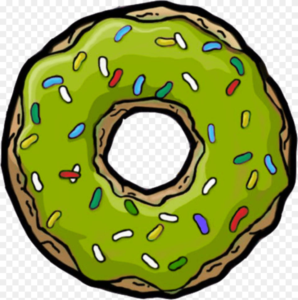 Doughnut Clipart Green Dona De Los Simpson, Food, Sweets, Donut, Bread Free Png