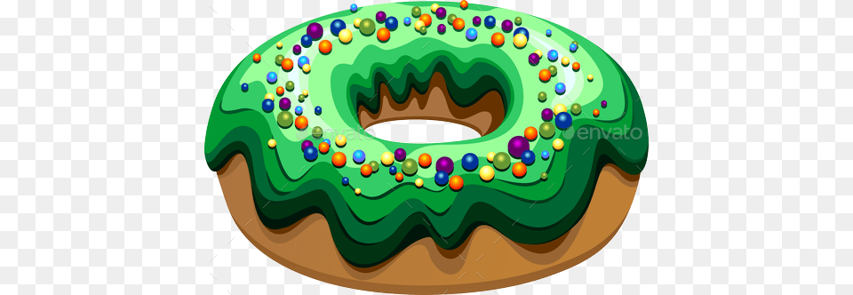 Doughnut Clipart Green Drawing, Birthday Cake, Cake, Cream, Dessert Free Png