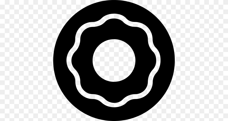 Doughnut Icon, Gray Png