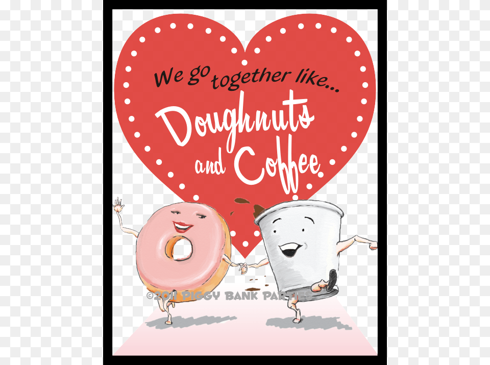 Doughnuts And Coffee Vintage Valentines Images Coffee, Baby, Person, Food, Sweets Free Png Download