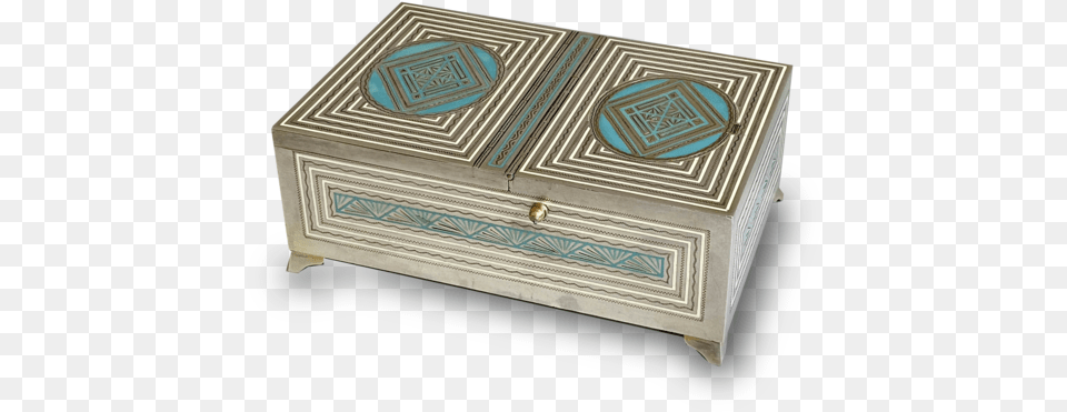 Douglas Fisher Silver And Enamel Art Deco Musical Decorative, Coffee Table, Furniture, Table, Box Free Png Download