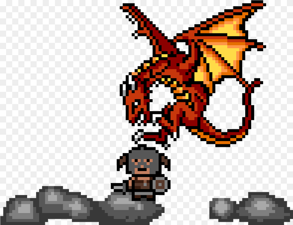 Dovahkiin And Ancient Dragon Pixel Art Dragon Png
