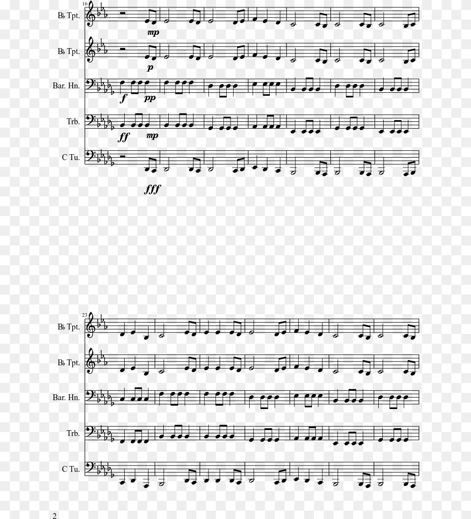 Dovahkiin Brass Quintet Sheet Music Composed By Arr Sheet Music, Gray Png