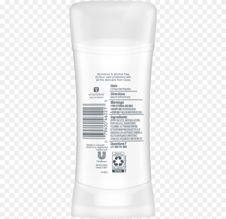 Dove Aluminum Deodorant Ingredients, Cosmetics, Bottle, Shaker Png