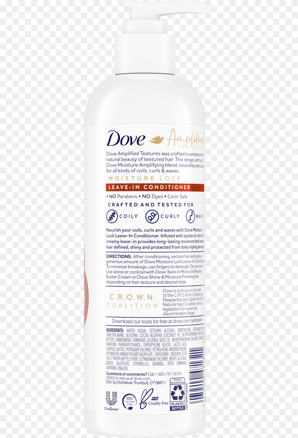 Dove Amplified Textures Leave In Conditioner Lotion, Bottle, Cosmetics Free Png