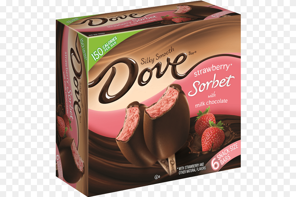 Dove Bars Raspberry Sorbet With Chocolate Snack, Food, Berry, Plant, Fruit Free Png