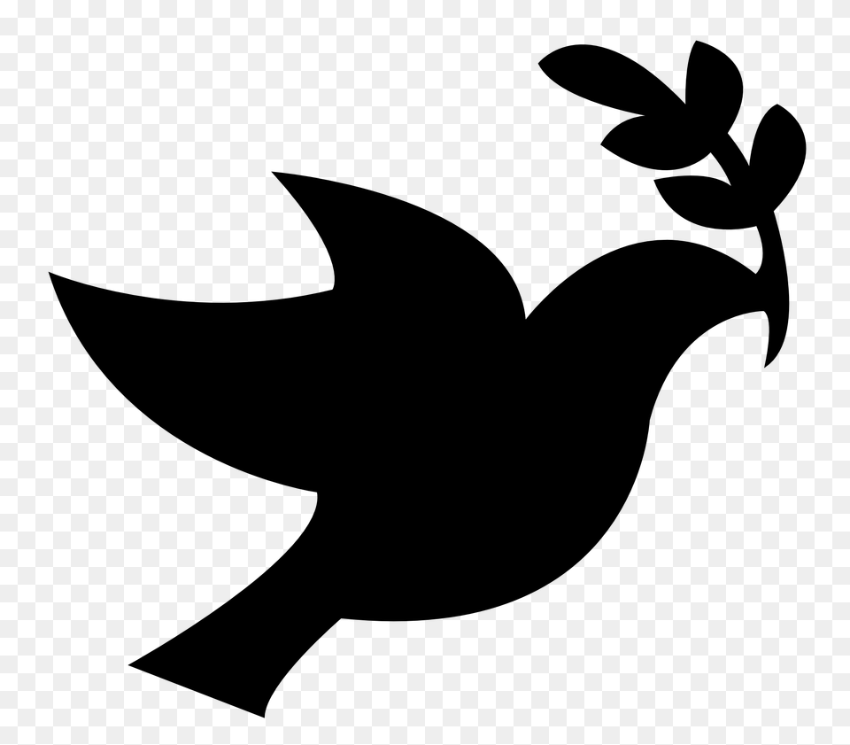 Dove Clipart Animated, Stencil, Silhouette, Plant, Leaf Png Image