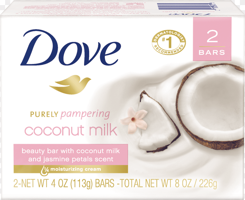 Dove Coconut Milk And Jasmine Bar Soap, Food, Fruit, Plant, Produce Free Png Download