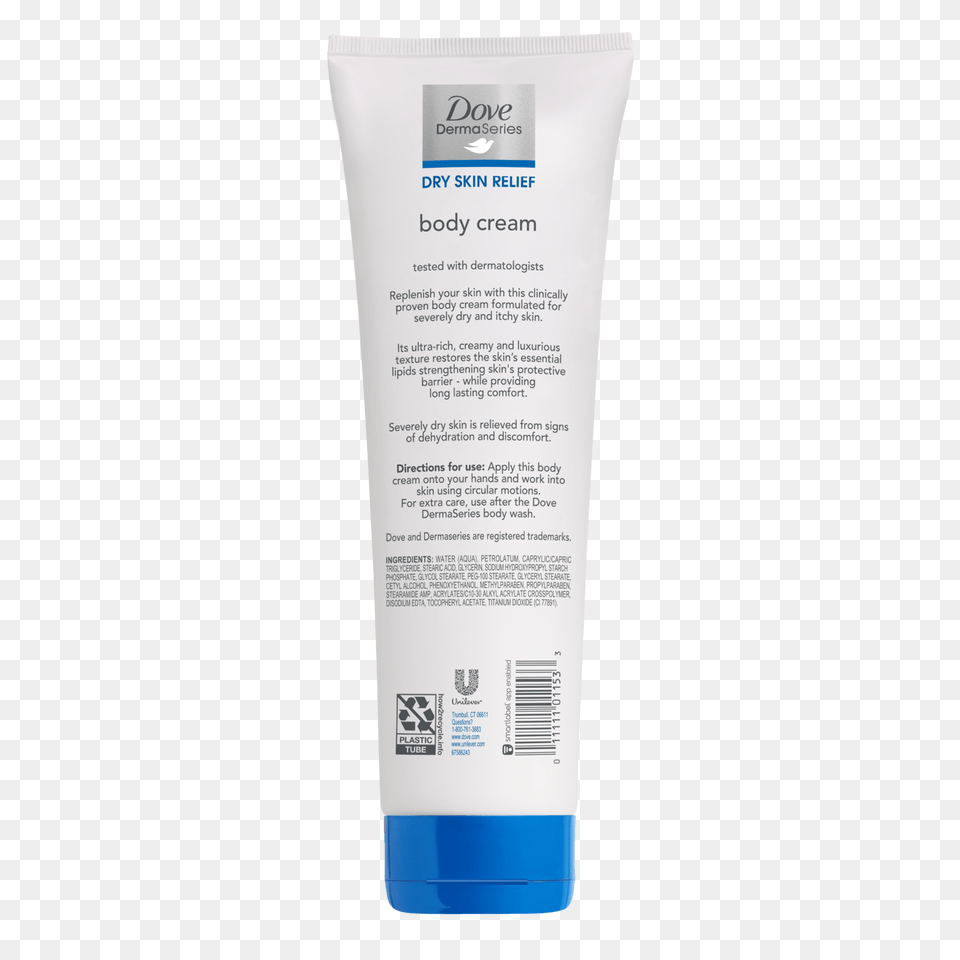 Dove Dermaseries Body Cream Body Cream Directions For Use, Bottle, Lotion Free Png Download