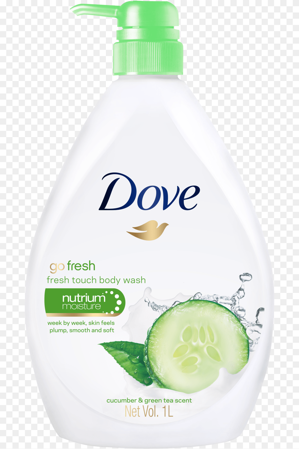 Dove Go Fresh Fresh Touch Body Wash 1000ml Dove Green Body Wash, Bottle, Lotion Free Png