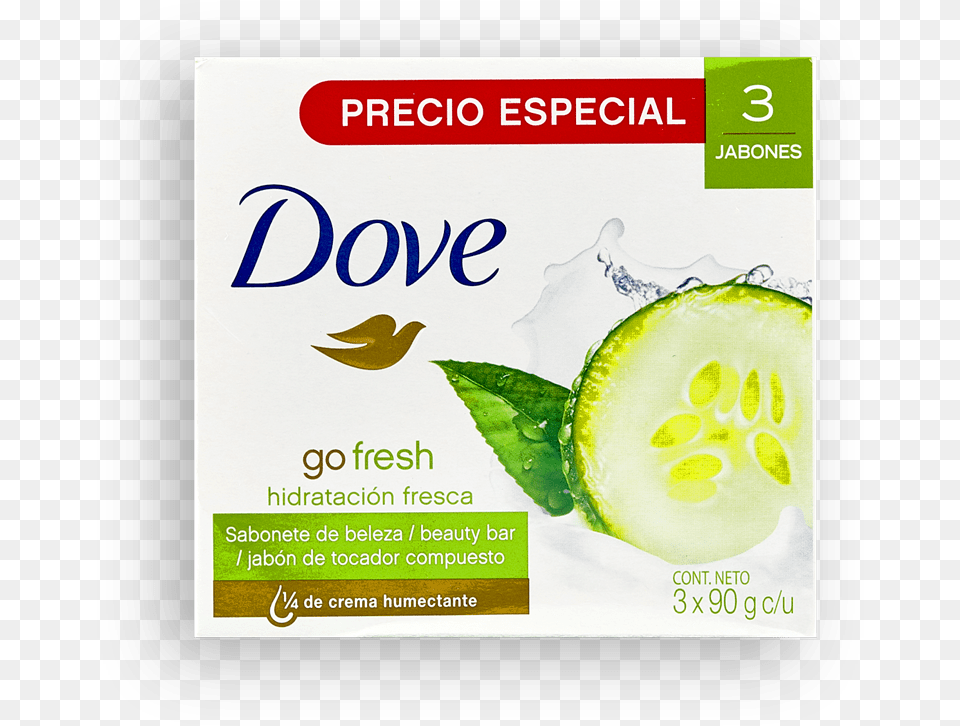 Dove Hidratacin Fresca En Barra Dove Go Fresh Moisturising Soap, Cucumber, Food, Plant, Produce Free Png