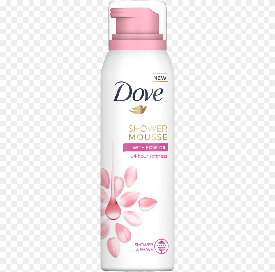 Dove Rose Oil Shower Mousse, Cosmetics, Bottle, Shaker, Flower Png Image