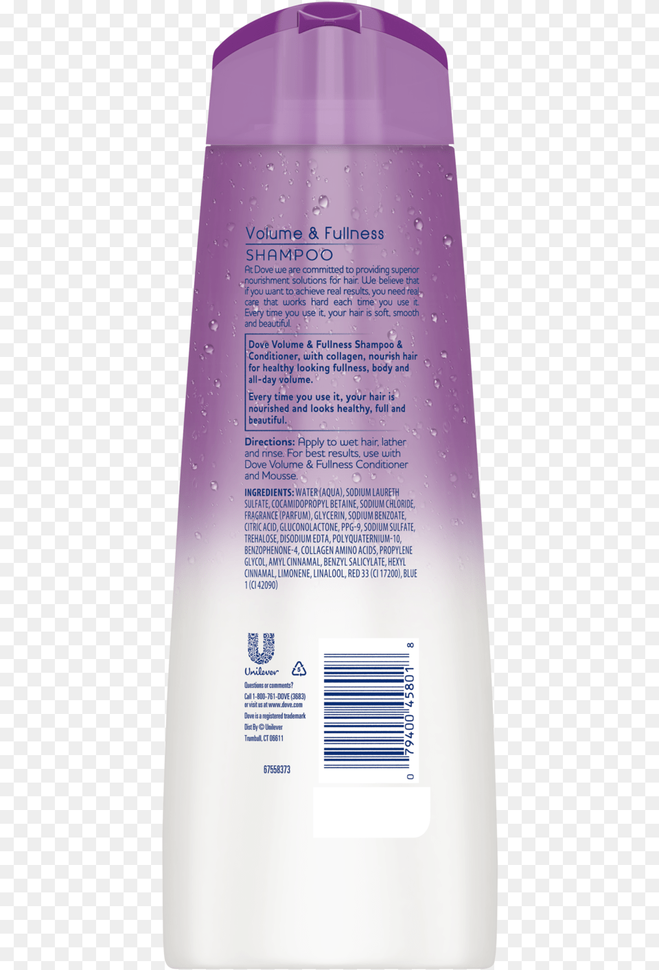 Dove Volume And Fullness Shampoo, Bottle, Lotion Free Png