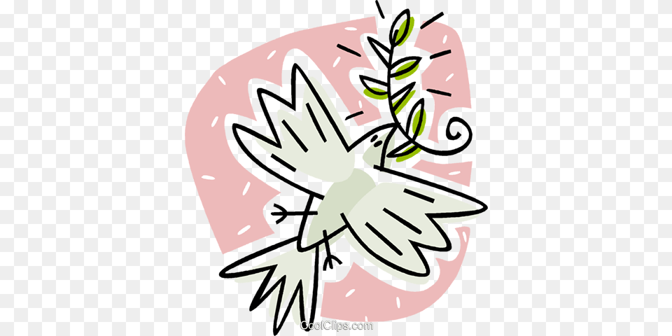 Dove With An Olive Branch In Its Mouth Royalty Vector Clip, Art, Graphics, Floral Design, Pattern Png