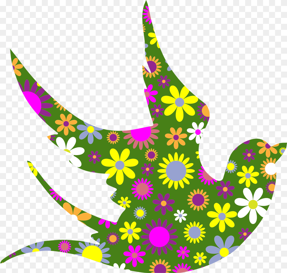 Dove With Flowers Clipart, Leaf, Art, Graphics, Pattern Png
