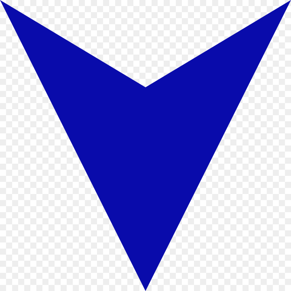 Down Arrow Blue, Triangle Free Png