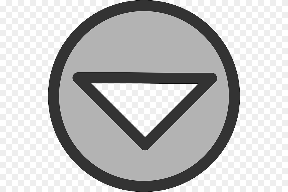 Down Arrow Button, Triangle, Symbol Png