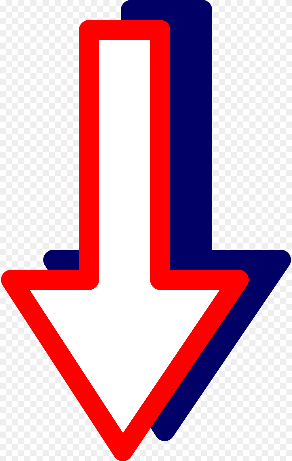 Down Arrow Clip Art Clipart Red White And Blue Arrow, Symbol, Sign, Text Free Transparent Png