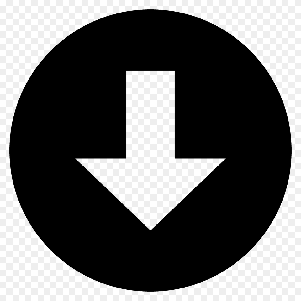 Down Arrow Emoji Clipart, Symbol, Disk Png