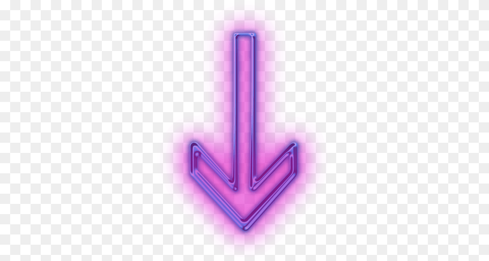 Down Arrow Images Group With Items, Light, Neon, Purple, Dynamite Free Png