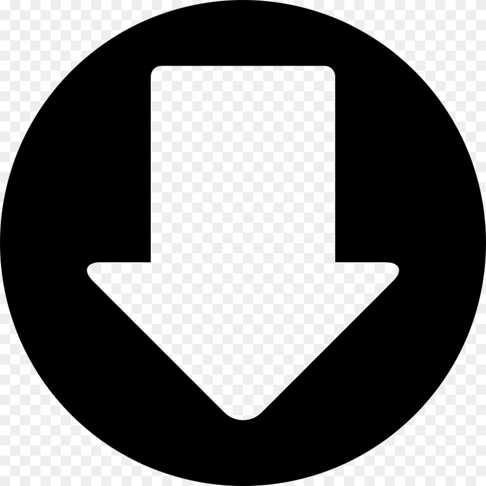 Down Arrow In A Circle, Symbol, Sign, Disk Free Png Download