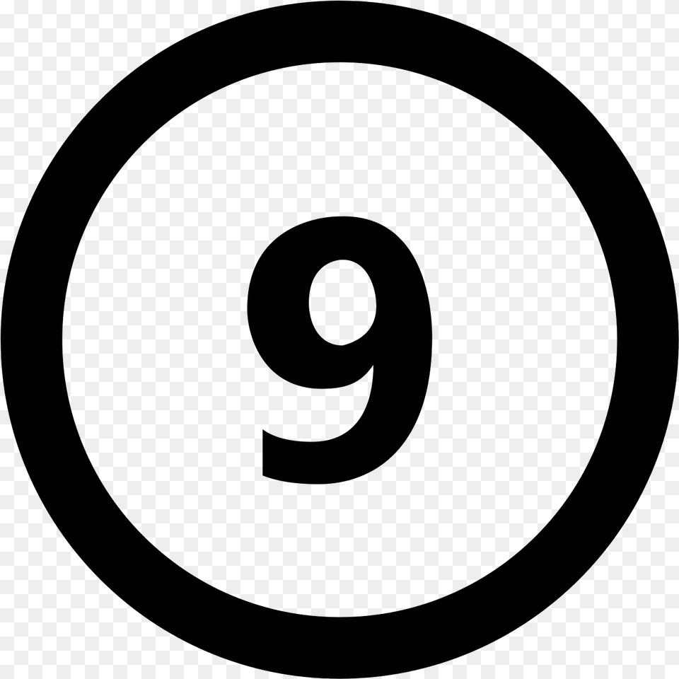 Down Arrow In A Circle Number 1 With Circle Around, Gray Free Png