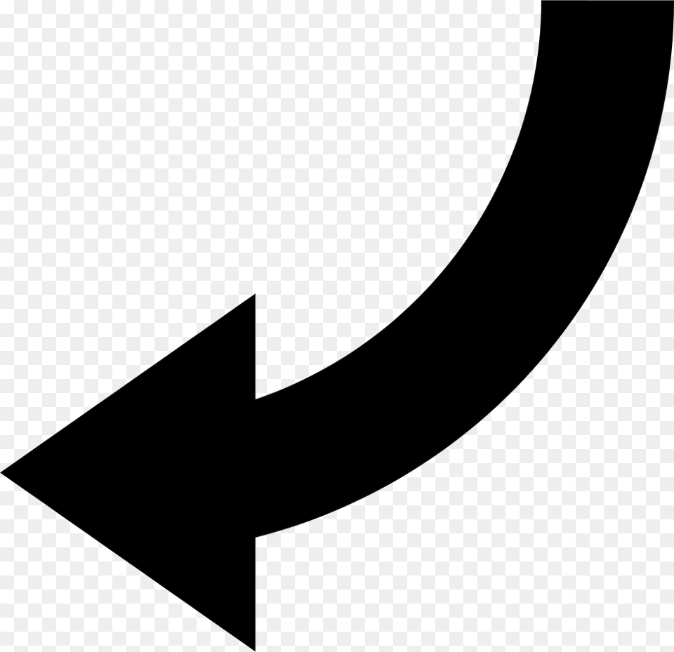Down Arrow Left Down Arrow Curve Svg Icon Down Left Arrow, Symbol, Text, Number, Astronomy Free Png