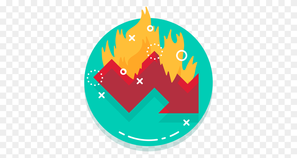 Down Graph Burn Rate Logo, Fire, Flame Png