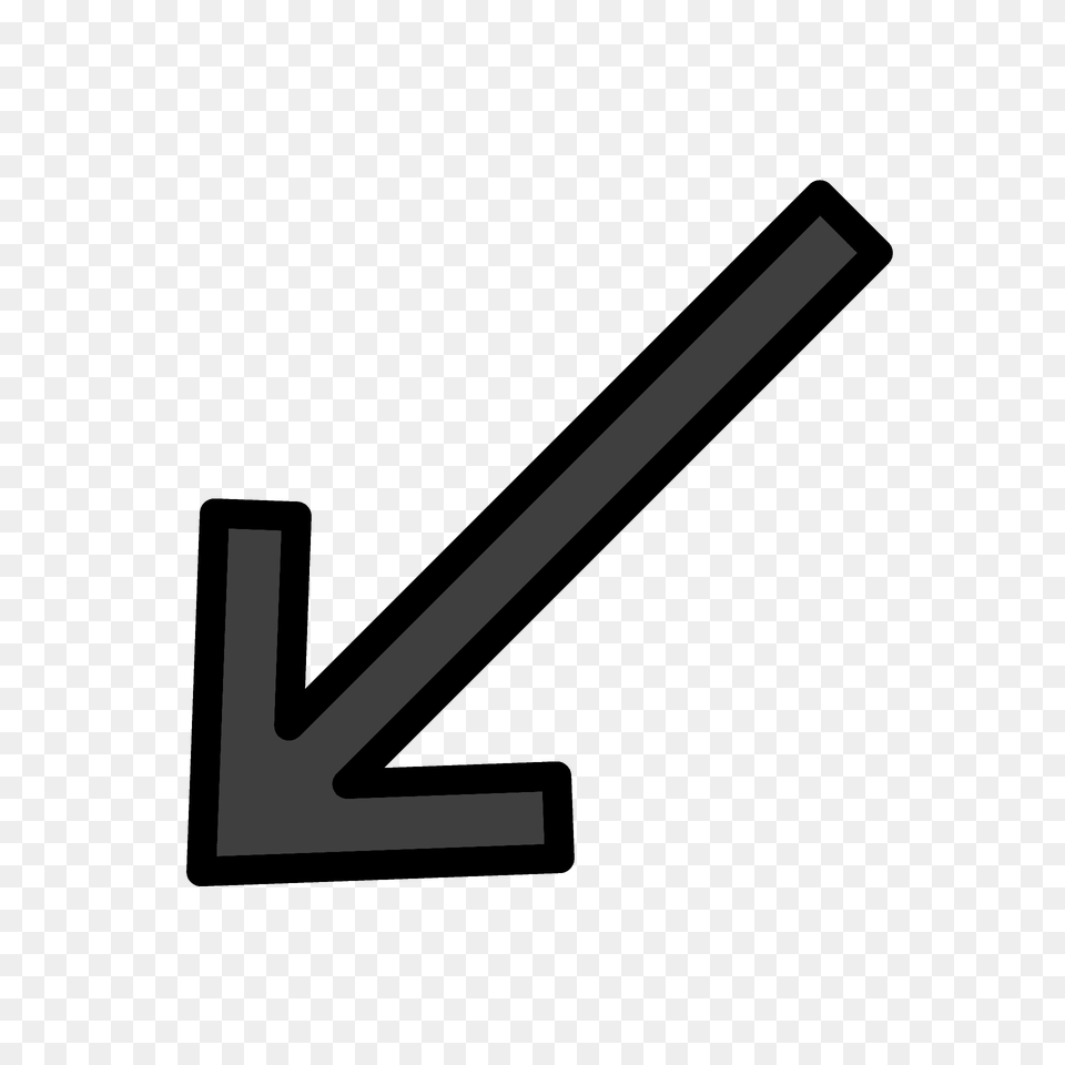 Down Left Arrow Emoji Clipart, Symbol, Number, Text Free Png Download
