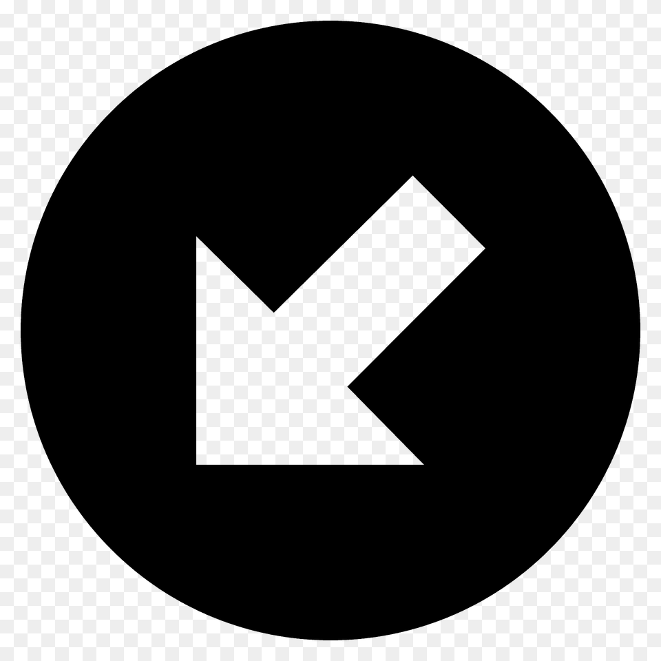Down Left Arrow Emoji Clipart, Symbol, Disk Free Transparent Png