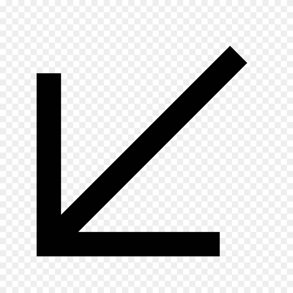 Down Left Icon, Gray Png