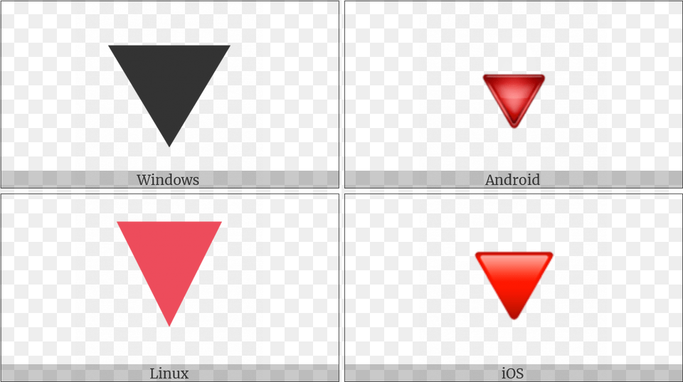 Down Pointing Red Triangle On Various Operating Systems Emblem Png