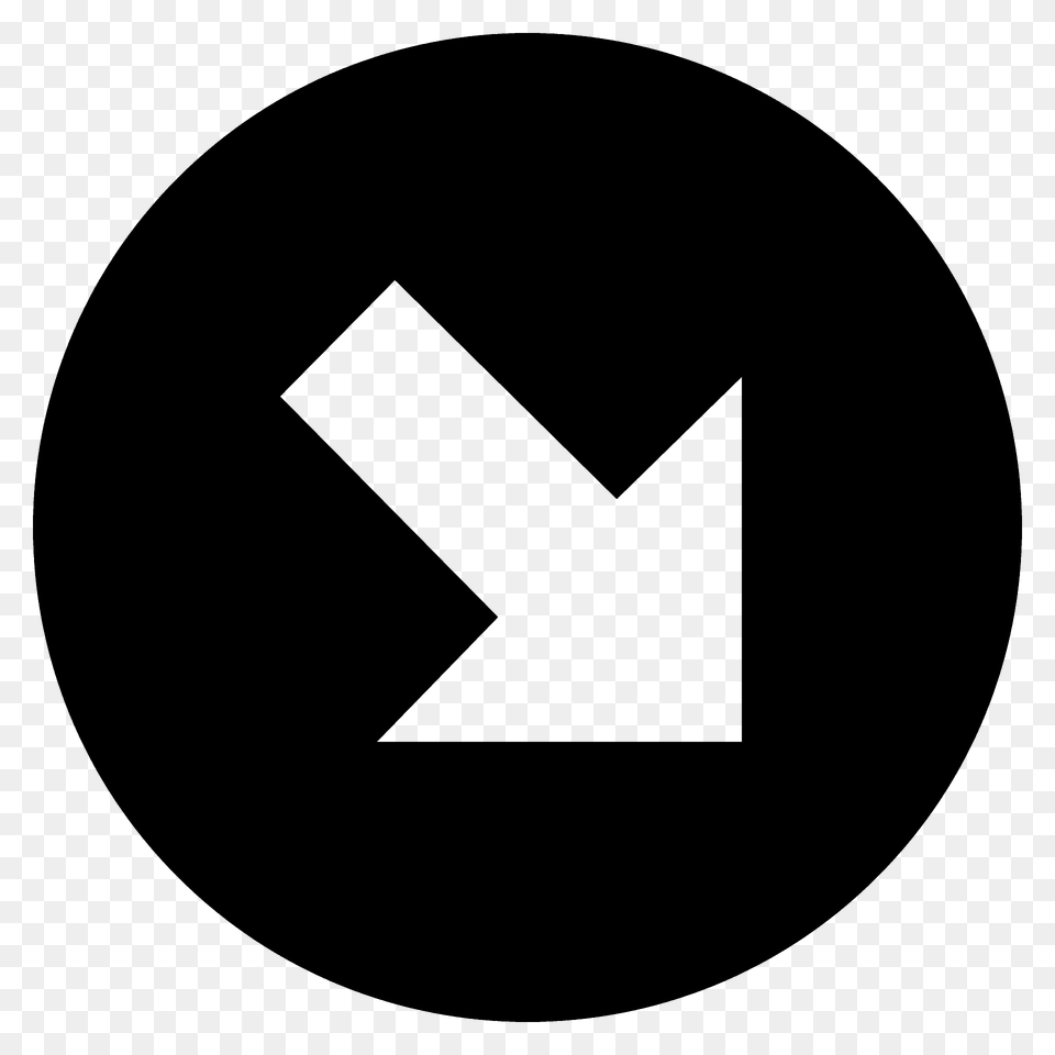 Down Right Arrow Emoji Clipart, Symbol, Disk Free Transparent Png