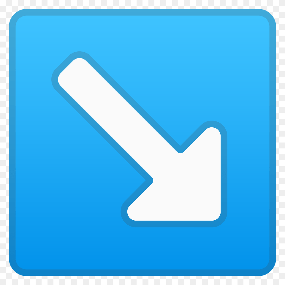 Down Right Arrow Emoji Clipart, Sign, Symbol, Text, Road Sign Png Image