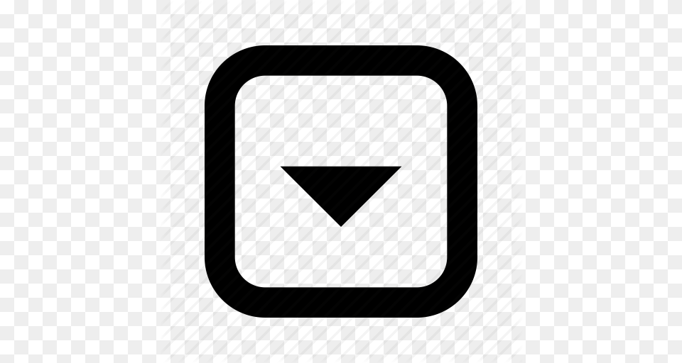 Down Rounded Square Triangle Icon, Architecture, Building, Symbol Png Image