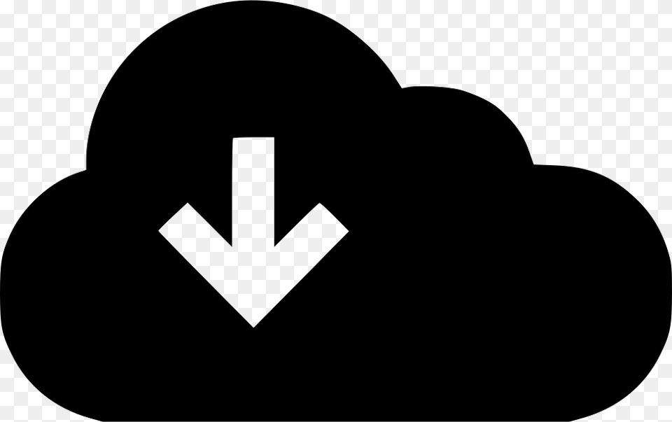 Down Streaming Cloud Arrow Pointer Emblem, Stencil, Heart, Silhouette Free Png Download