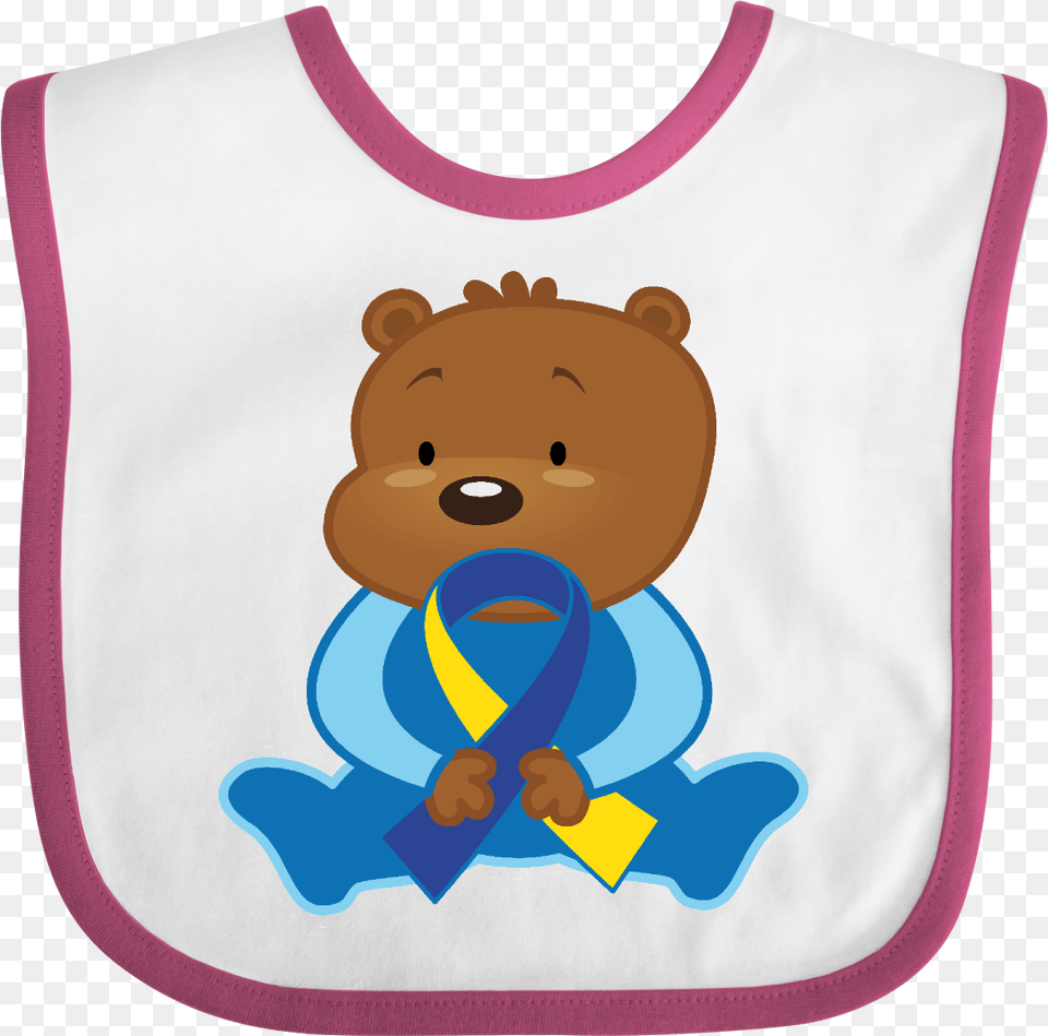 Down Syndrome Bear Baby Bib 9 Awareness Ribbon, Person, Animal, Mammal, Wildlife Png