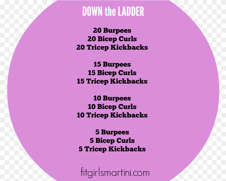 Down The Ladder Workout Circle, Disk Png Image