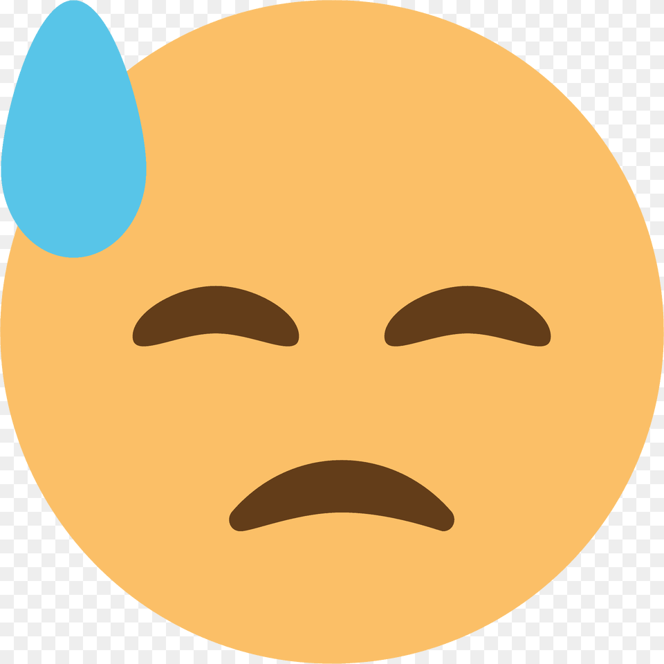 Downcast Face With Sweat Emoji Clipart, Astronomy, Moon, Nature, Night Free Png