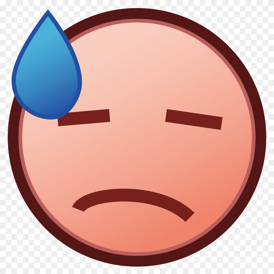 Downcast Face With Sweat Emoji Clipart, Disk, Head, Person Png Image
