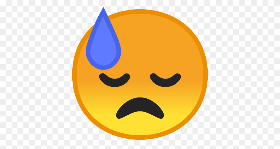 Downcast Face With Sweat Emoji Meaning With Pictures From A To Z, Clothing, Hat, Head, Person Free Png