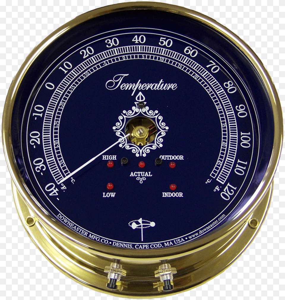 Downeaster Temperature Gauge Weather Instrument Blue Circle, Wristwatch, Tachometer Free Png Download