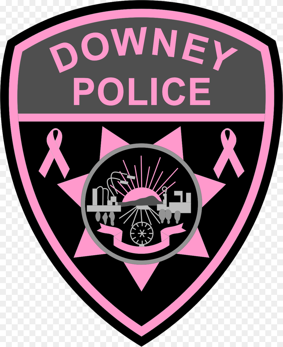 Downey Police Pink Police Patch, Badge, Logo, Symbol, Disk Free Png