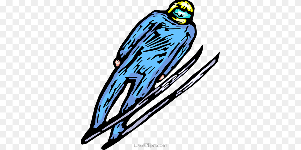 Downhill Ski Jumper Royalty Vector Clip Art Illustration, Vulture, Animal, Bird, Person Png