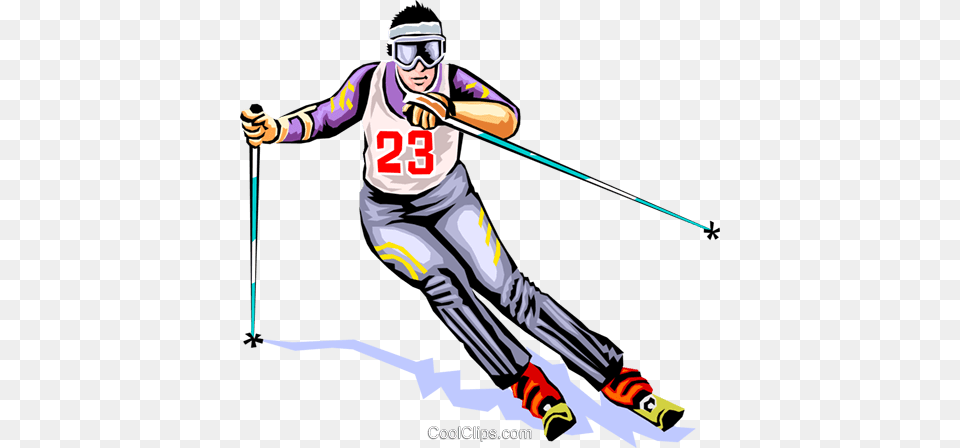 Downhill Skier Royalty Vector Clip Art Illustration, Outdoors, Nature, Person, People Free Transparent Png